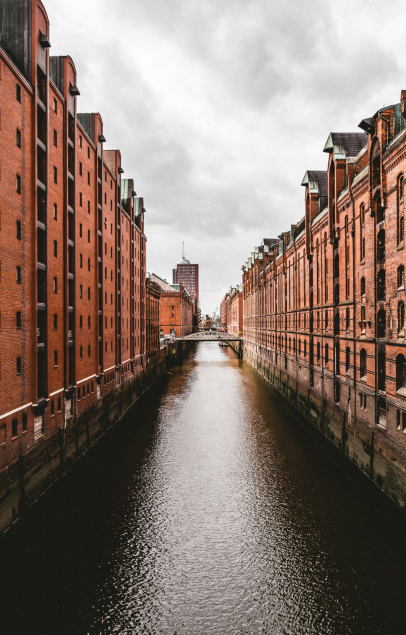 Gebäude im Hafenviertel von Hamburg