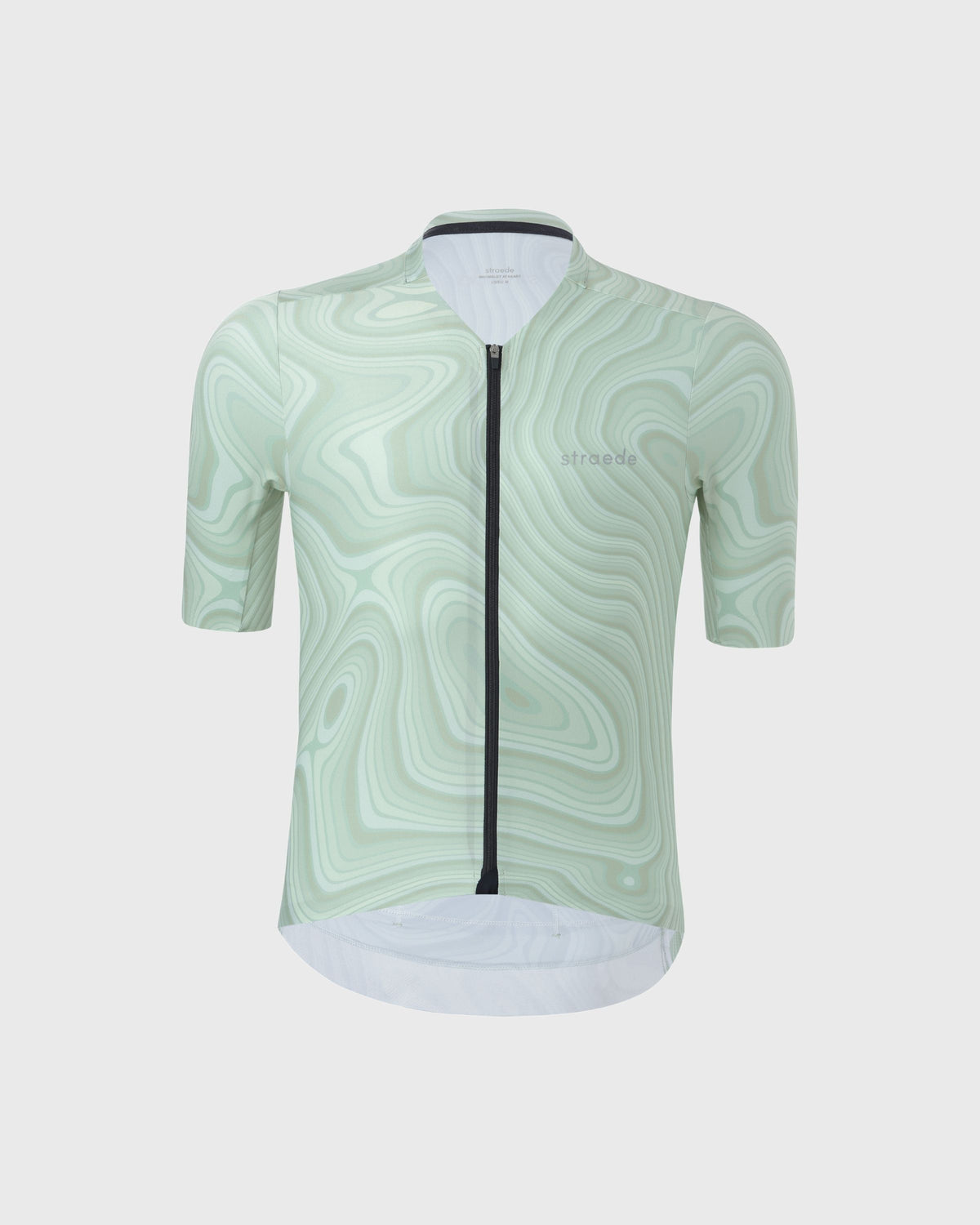 Aerlig Jersey Men in topographischem Design Kurzarm apfelgrün