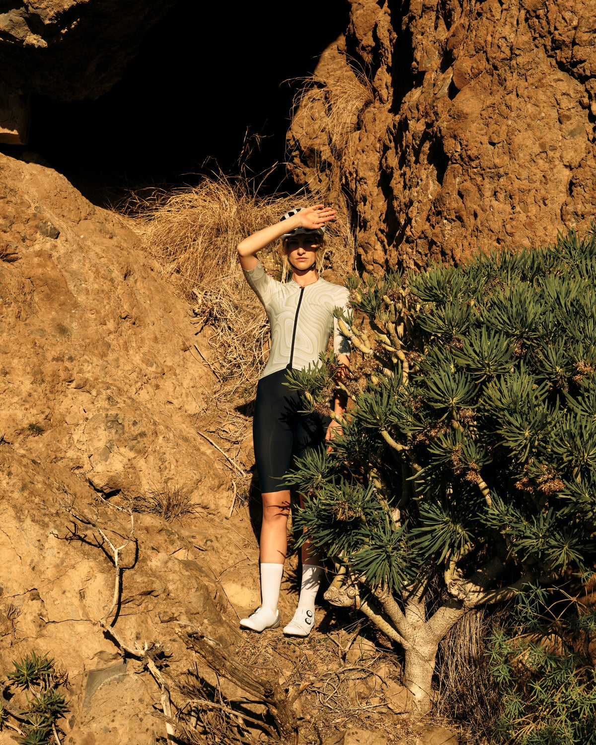 Aerlig Jersey Women in topographischem Design Kurzarm apfelgrün