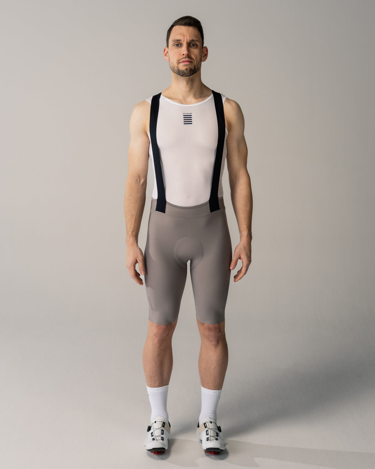 nahtlose Aero Bib Shorts für Herren in hellgrau