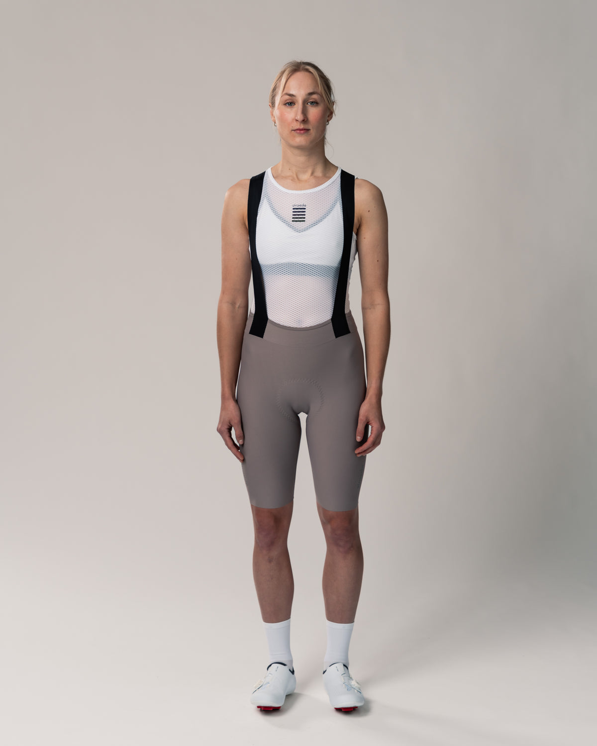 nahtlose Aero Bib Shorts für Damen in hellgrau