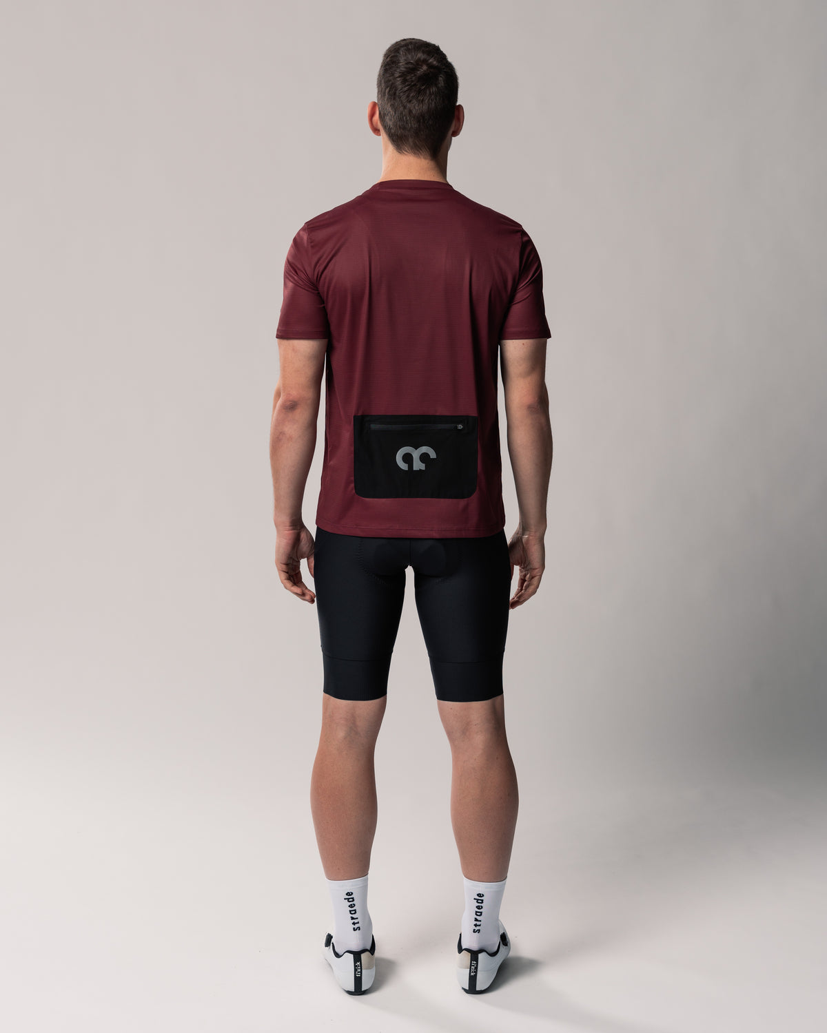Aexplore Gravel Shirt Men mit Reißverschluss-Tasche am Rücken in bordeaux