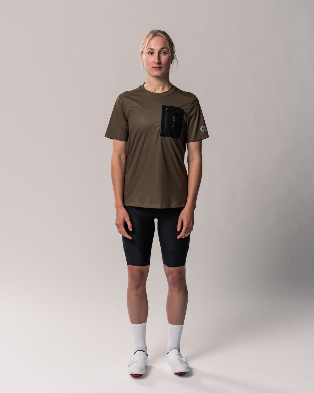 Aexplore Gravel Shirt Women mit Reißverschluss-Tasche auf der Brust in grün
