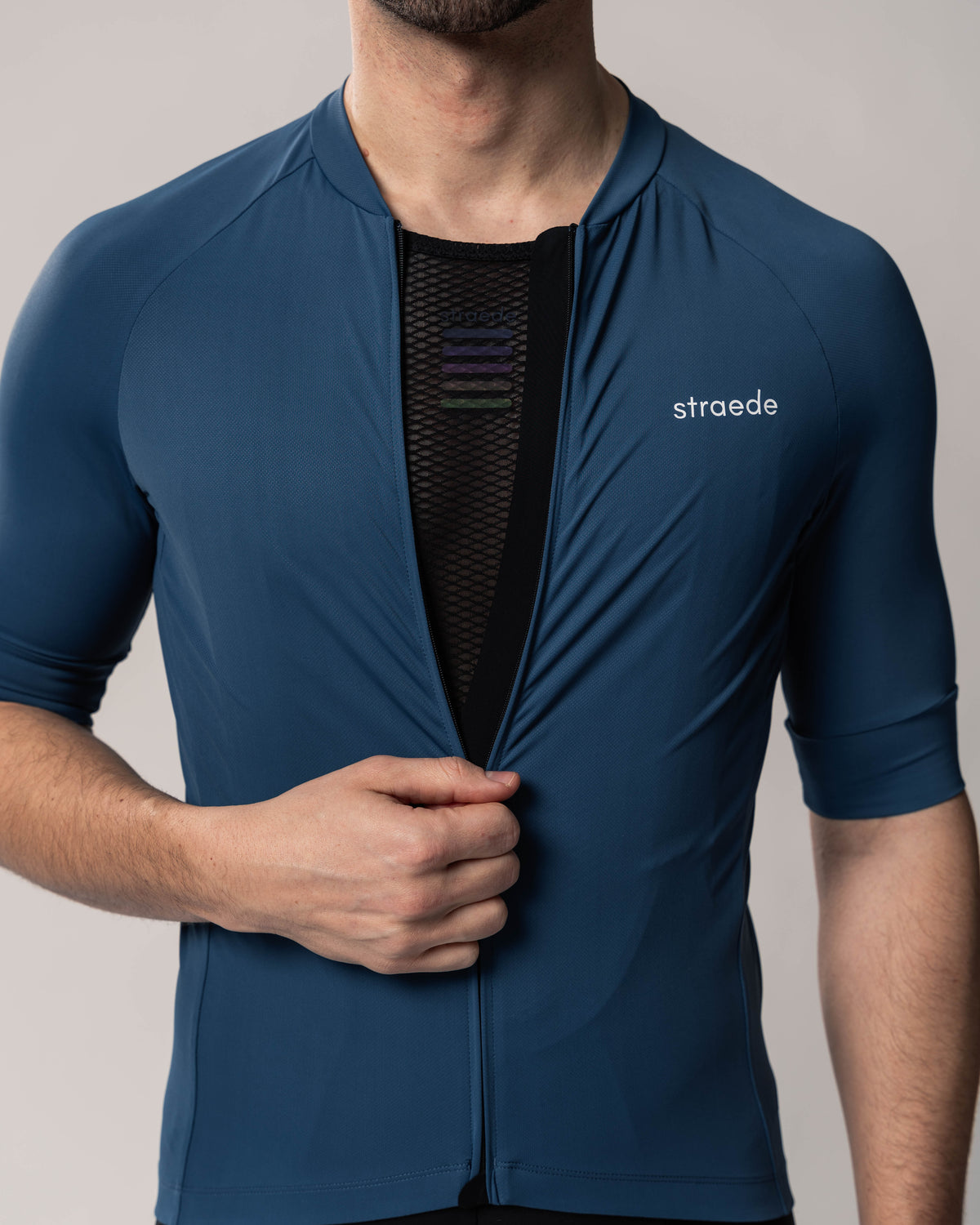 Allround - Fahrradtrikot Kaern Jersey Men 2024 Kurzarm blau mit Reißverschluss