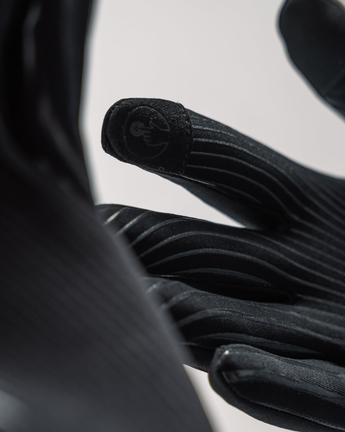 Windabweisende Handschuhe Light Gloves schwarz Touchscreen-kompatibel mit Gummierung