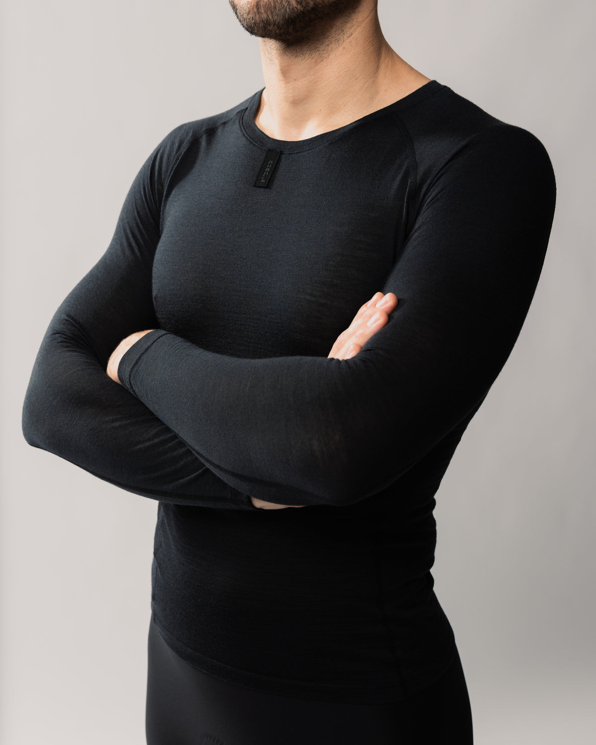 Baselayer aus Merinowolle für Herren in schwarz