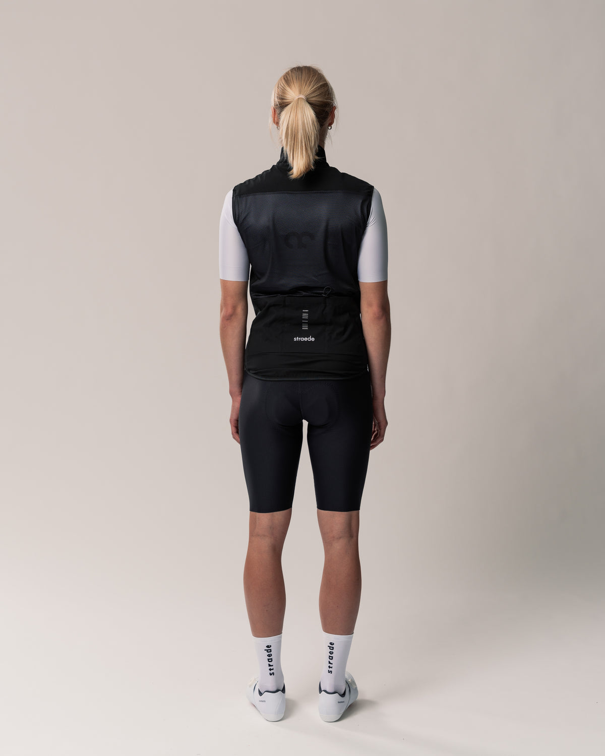 leichte Weste für Damen in schwarz Mesh-Rückseite