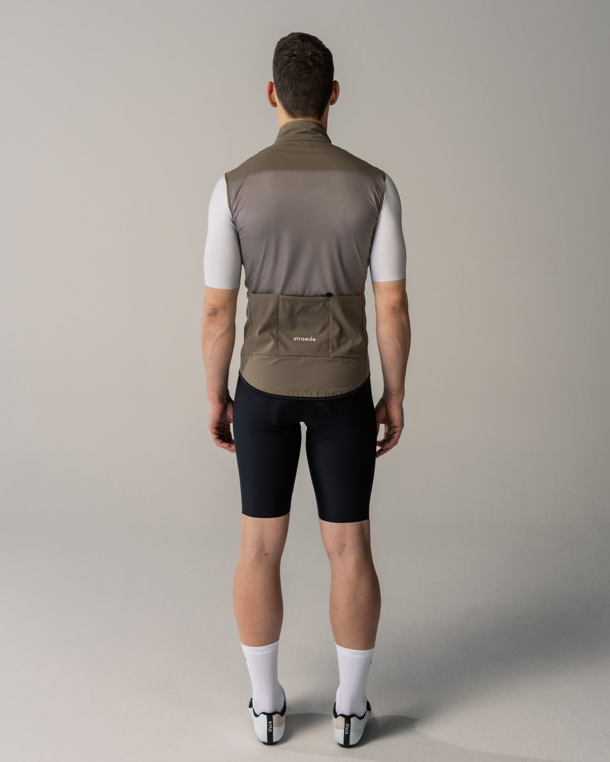 leichte Weste für Herren in grau/grün Mesh-Rückseite