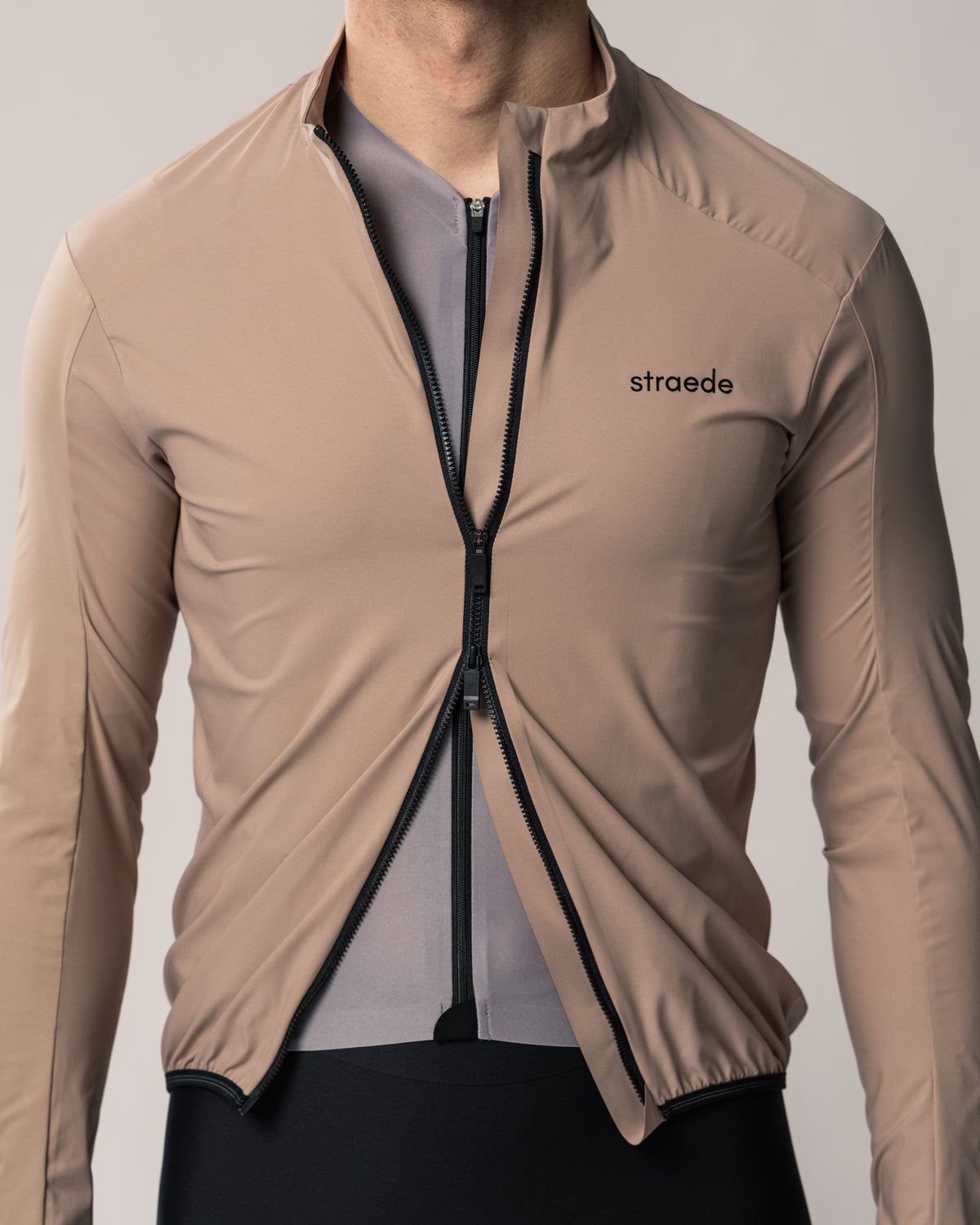 leichte Windbreaker Men in beige mit doppelseitigem Reißverschluss