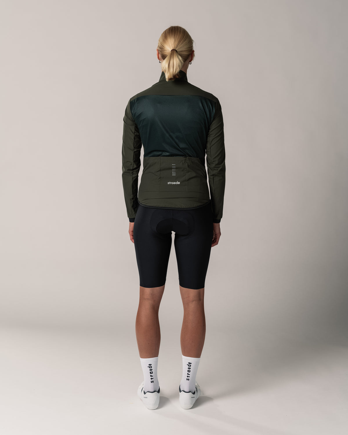 Windbreaker für Damen in dunkelgrün Mesh-Rückseite