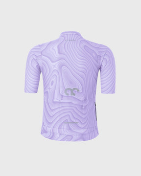 Aerlig Jersey Women in topographischem Design Kurzarm lila Rückseite