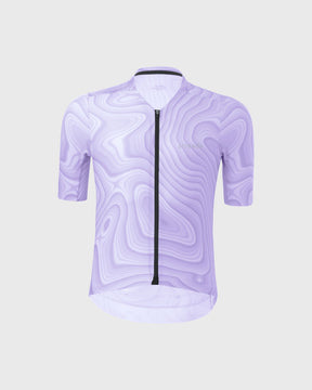 Aerlig Jersey Women in topographischem Design Kurzarm lila