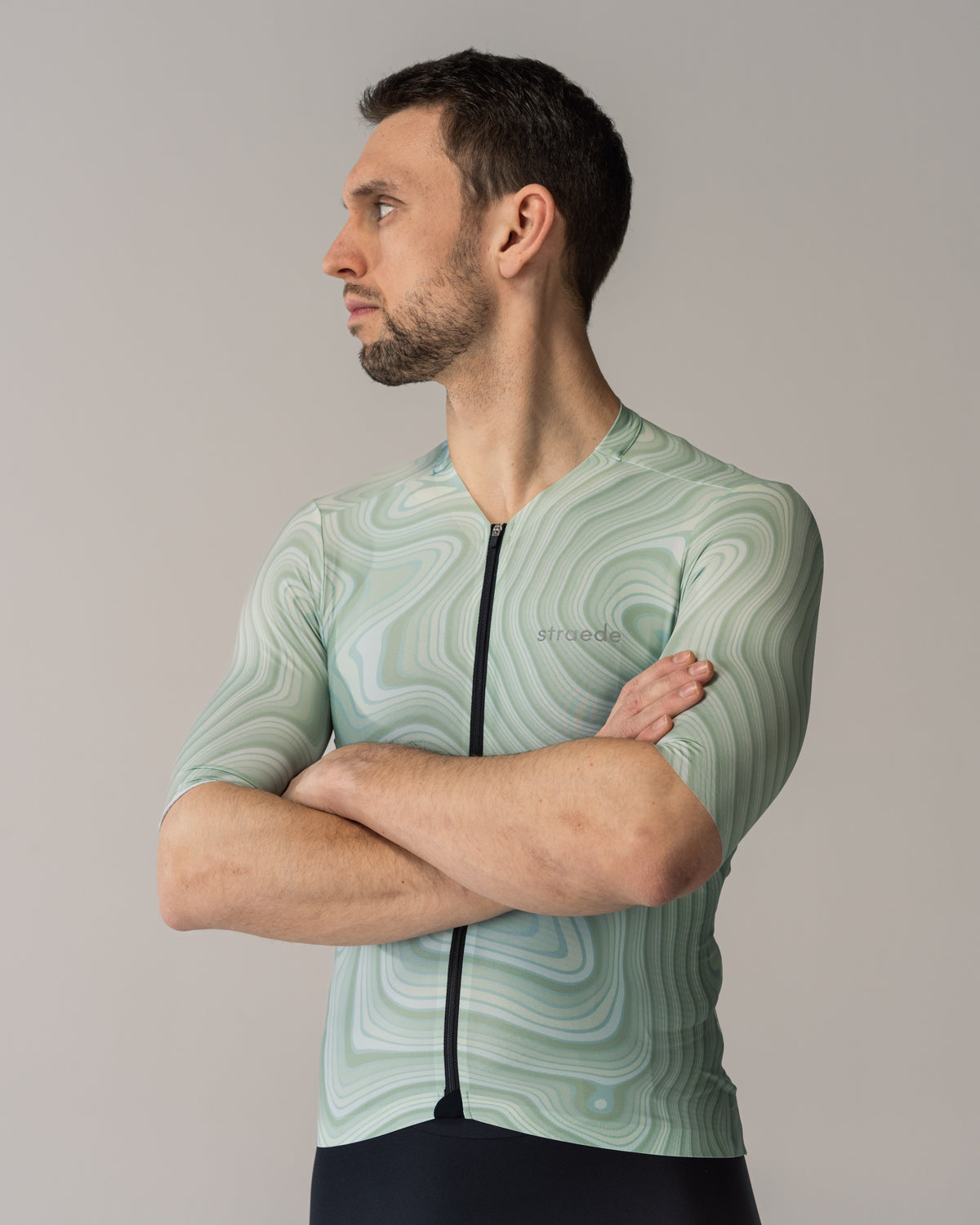 #farbe_apple | Aerlig Jersey Men in topographischem Design Kurzarm apfelgrün