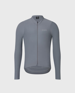 Winter Langarm-Trikot für das Rad in grau-blau