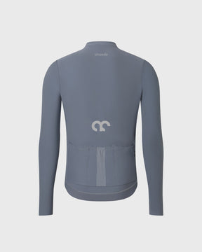 Winter Langarm-Trikot für das Rad in grau-blau