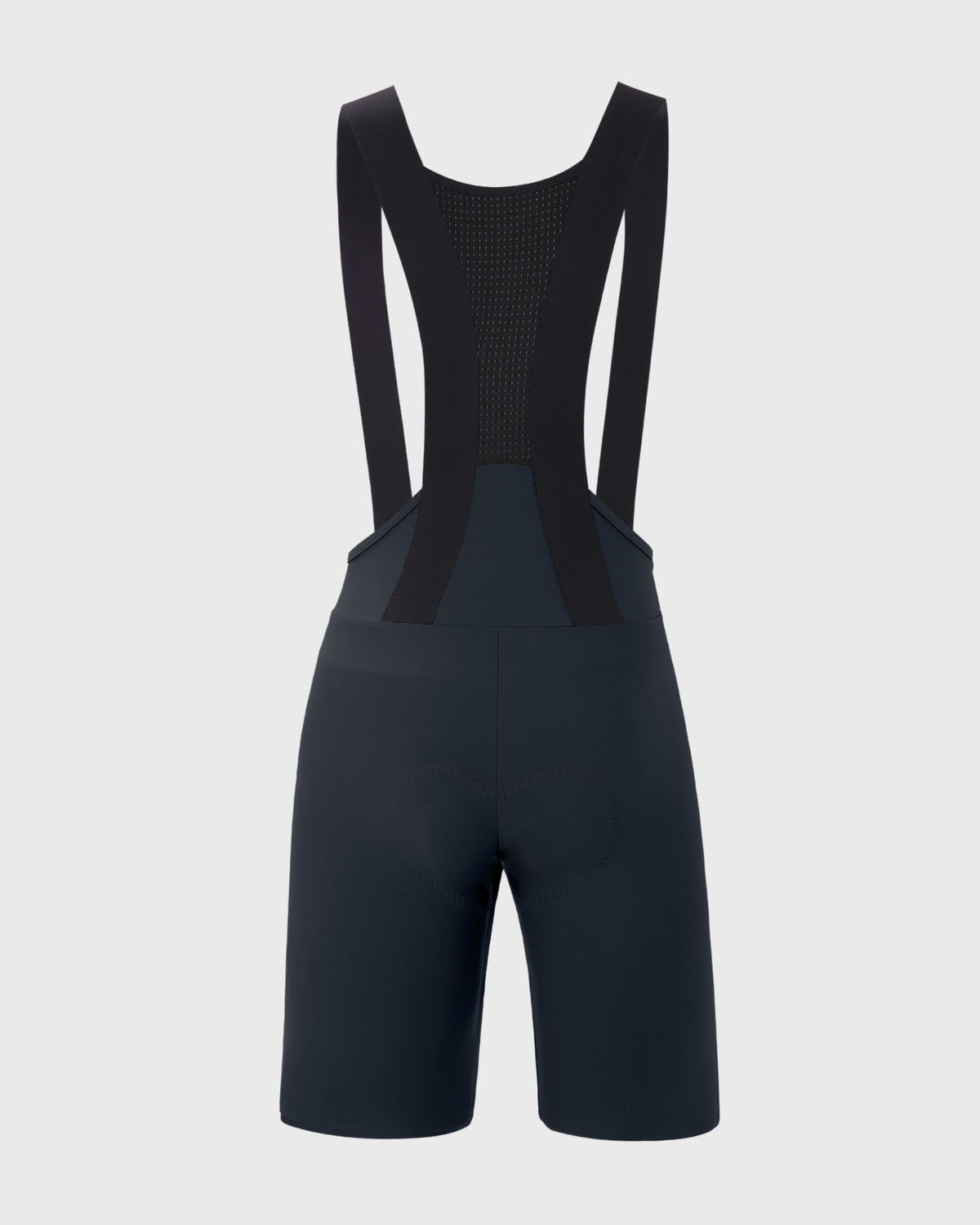 nahtlose Aero Bib Shorts für Herren in dunkelblau Rückseite mit elastischen Trägern