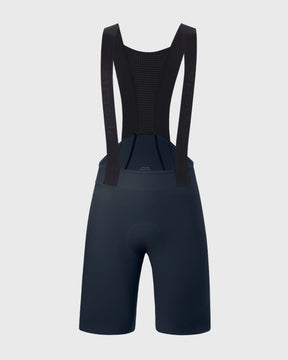 nahtlose Aero Bib Shorts für Herren in dunkelblau Rückseite mit elastischen Trägern