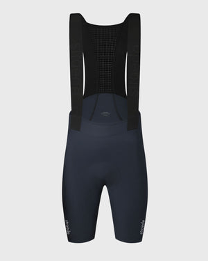 #farbe_dusted blue | nahtlose Aero Bib Shorts für Herren in dunkelblau Rückseite mit elastischen Trägern