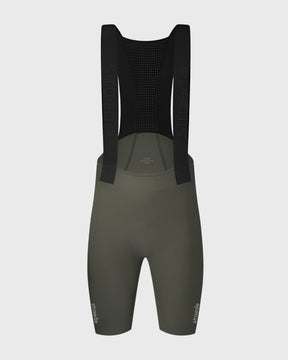 nahtlose Aero Bib Shorts für Damen in oliv grün Rückseite mit elastischen Trägern