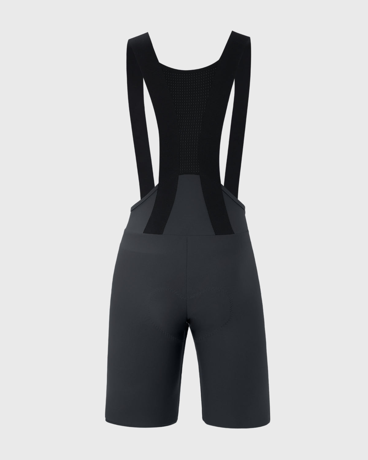 nahtlose Aero Bib Shorts für Herren in dunkelgrau Rückseite mit elastischen Rückenträgern
