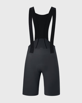 nahtlose Aero Bib Shorts für Herren in dunkelgrau Rückseite mit elastischen Rückenträgern