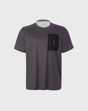 Aexplore Gravel Shirt Men mit Reißverschluss-Tasche m Rücken in dunkelgrau
