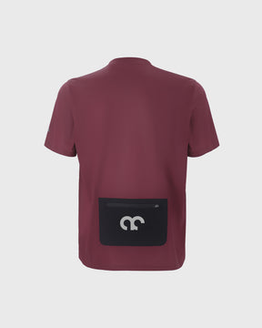 Aexplore Gravel Shirt Men mit Reißverschluss-Tasche am Rücken in bordeaux