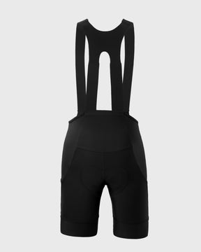 Cargo Bib Shorts Women in schwarz Rückseite