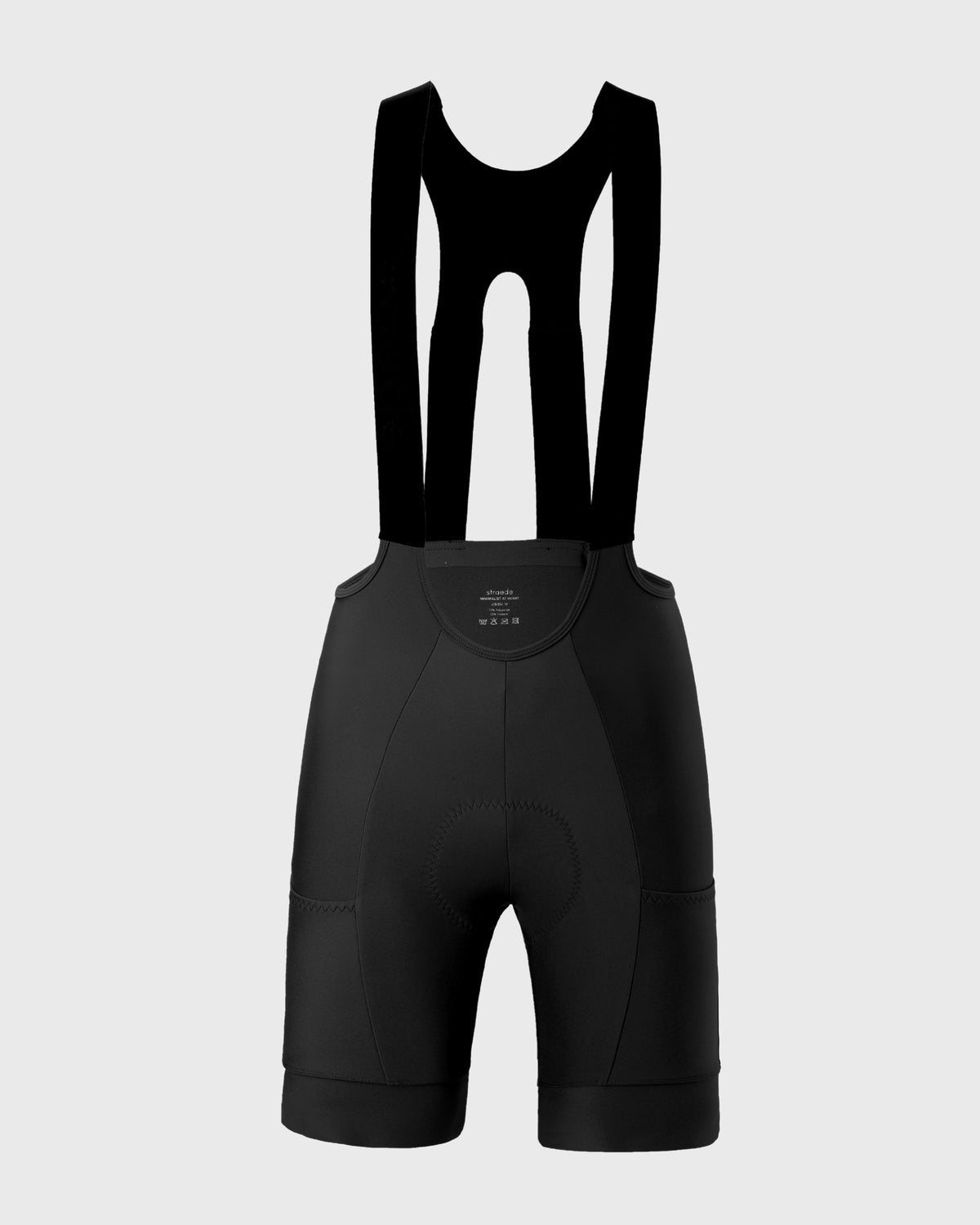 Cargo Bib Shorts Women in schwarz Vorderseite