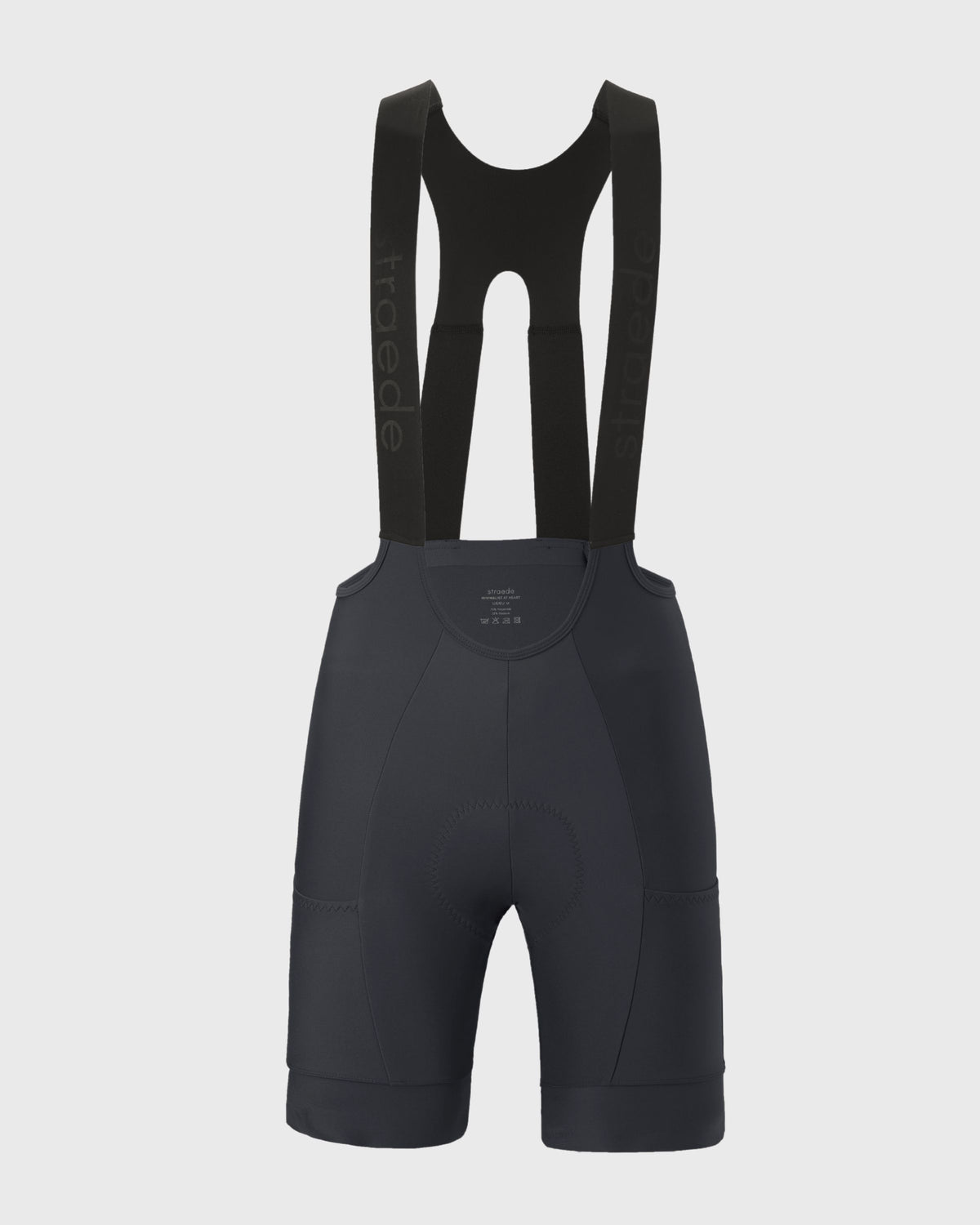 #farbe_steel | Cargo Bib Shorts Women in dunkelgrau Vorderseite