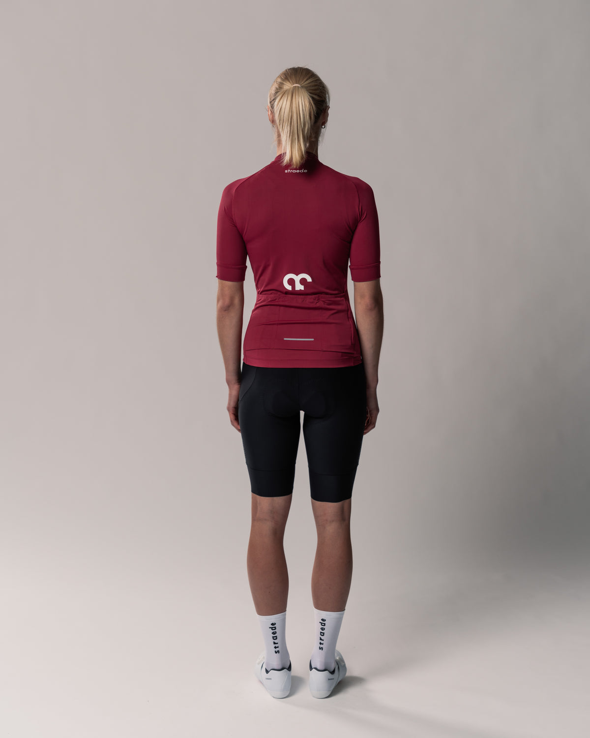 Allround-Fahrradtrikot Kaern Jersey Women Kurzarm rot Rückseite