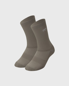 hochgeschnittene Radsocken mit Kompression & Straede Logo in khaki