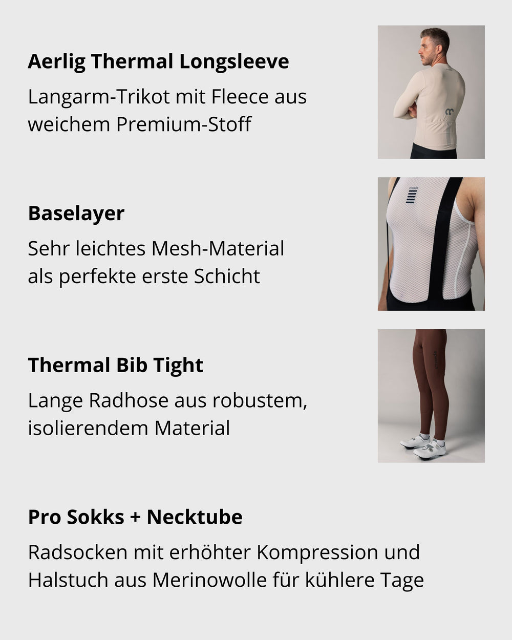 Fahrradbekleidung Herren Winter Set - Langarm Trikot & Hose Mit 3D Sitzpolster