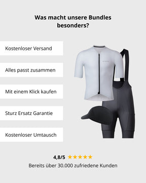 Besonderheit unserer Bundles: kostenloser Versand, perfektes Match, kaufe mit nur einem Klick, Sturz Ersatz Garantie & kostenloser Umtausch